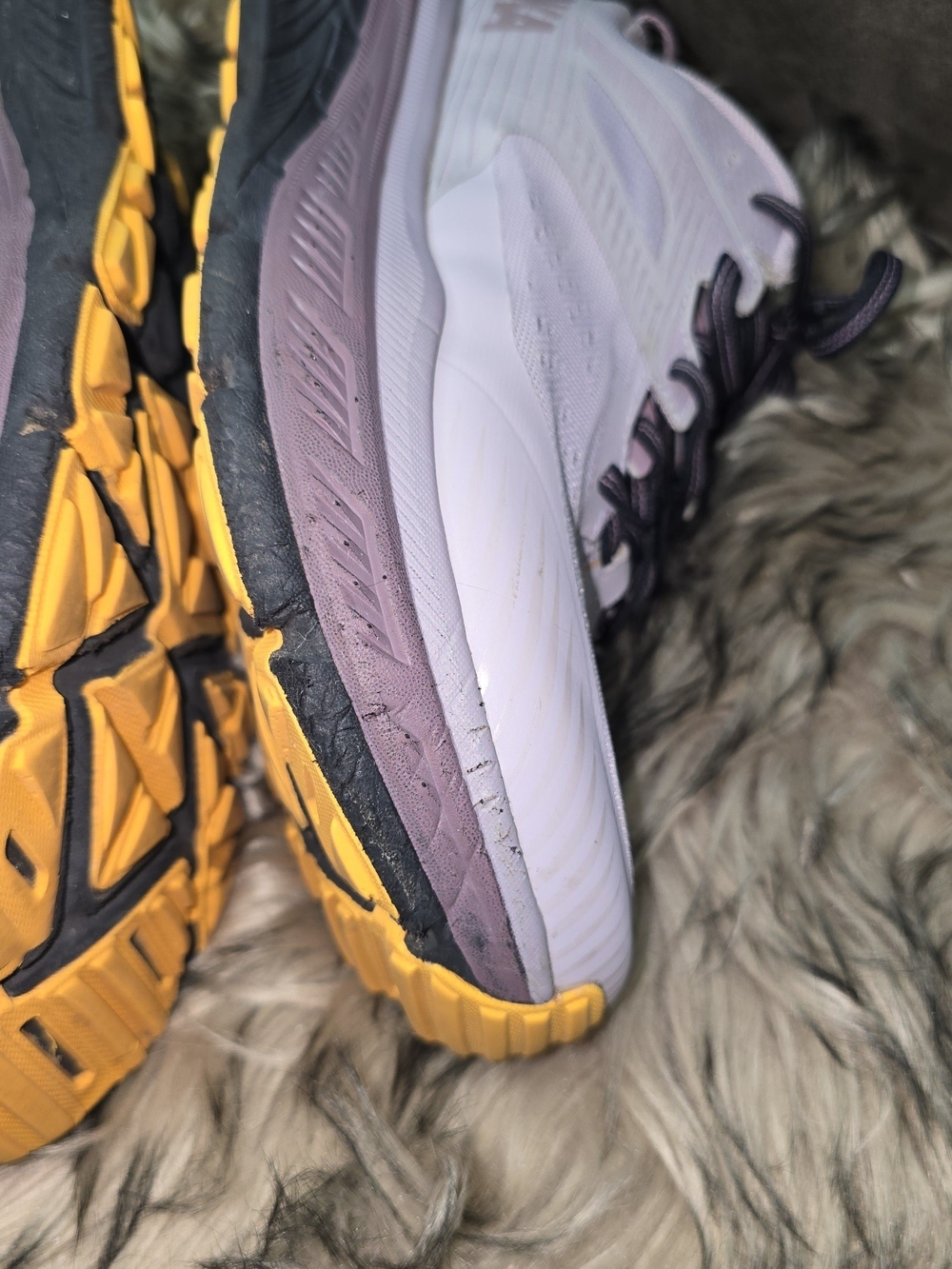 Hoka One One Lavender Running Shoes with Yellow Accents - Picture 11 of 12